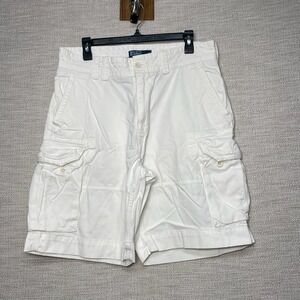 Y2K Polo by Ralph Lauren Cargo Shorts 34 (34x9.5) Mens White Utility